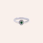 Load image into Gallery viewer, Anello Clio Smeraldo Oro bianco - Varengo Gioielli
