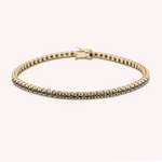 Carica l’immagine nella galleria, Bracciale Afrodite Diamanti Neri Oro giallo - Varengo Gioielli