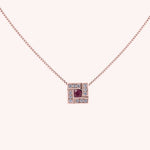 Carica l’immagine nella galleria, Girocollo Athena Rubino 2 Oro rosa - Varengo Gioielli