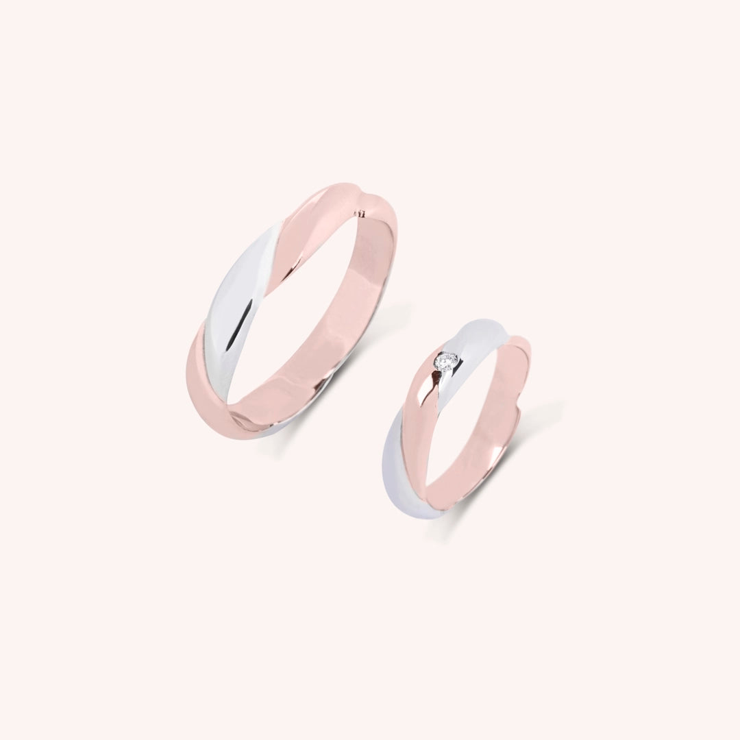 Fedi Orfne Oro Bianco e Rosa - Varengo Gioielli