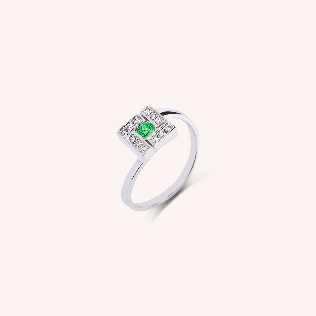 Anello Athena Smeraldo - Varengo Gioielli