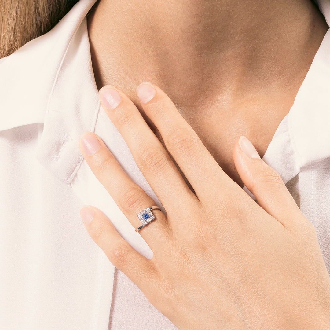 Anello Athena Zaffiro - Varengo Gioielli