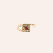 Anello Athena Rubino Oro giallo - Varengo Gioielli
