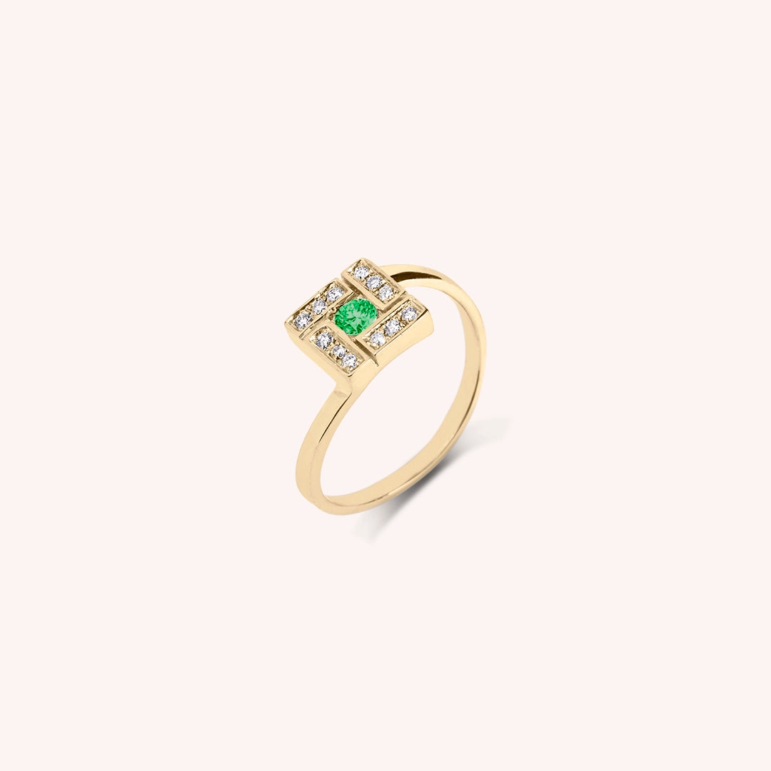 Anello Athena Smeraldo - Varengo Gioielli