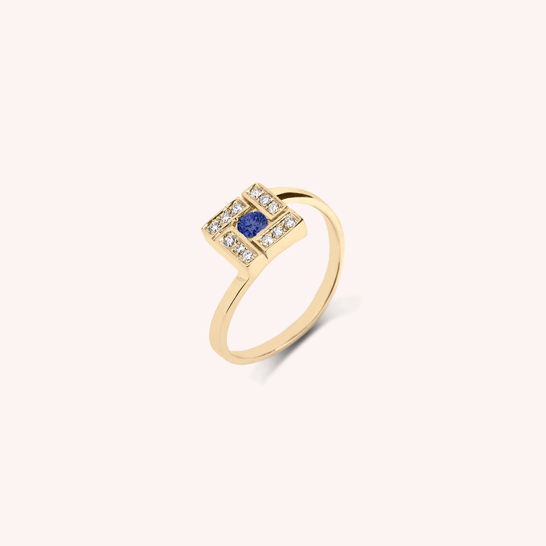 Anello Athena Zaffiro - Varengo Gioielli