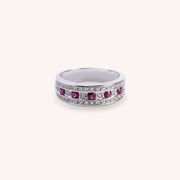 Anello Athena Rubini 2 Oro bianco - Varengo Gioielli