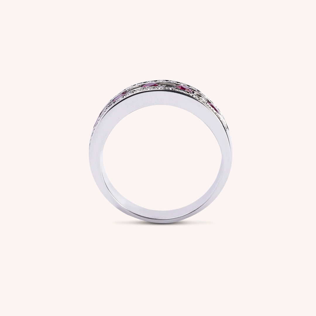 Anello Athena Rubini 2 - Varengo Gioielli