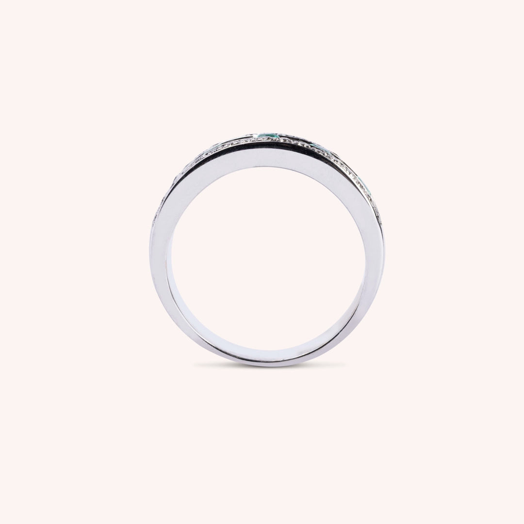 Anello Athena Smeraldi 2 - Varengo Gioielli