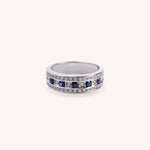 Lade das Bild in die Galerie hoch, Anello Athena Zaffiri 2 Oro bianco - Varengo Gioielli