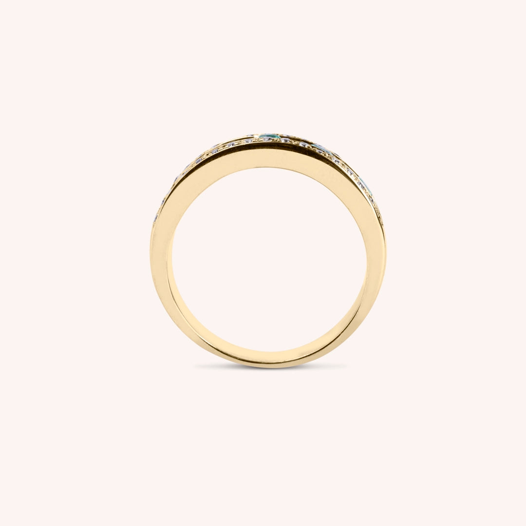 Anello Athena Smeraldi 2 - Varengo Gioielli