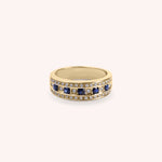Lade das Bild in die Galerie hoch, Anello Athena Zaffiri 2 Oro giallo - Varengo Gioielli