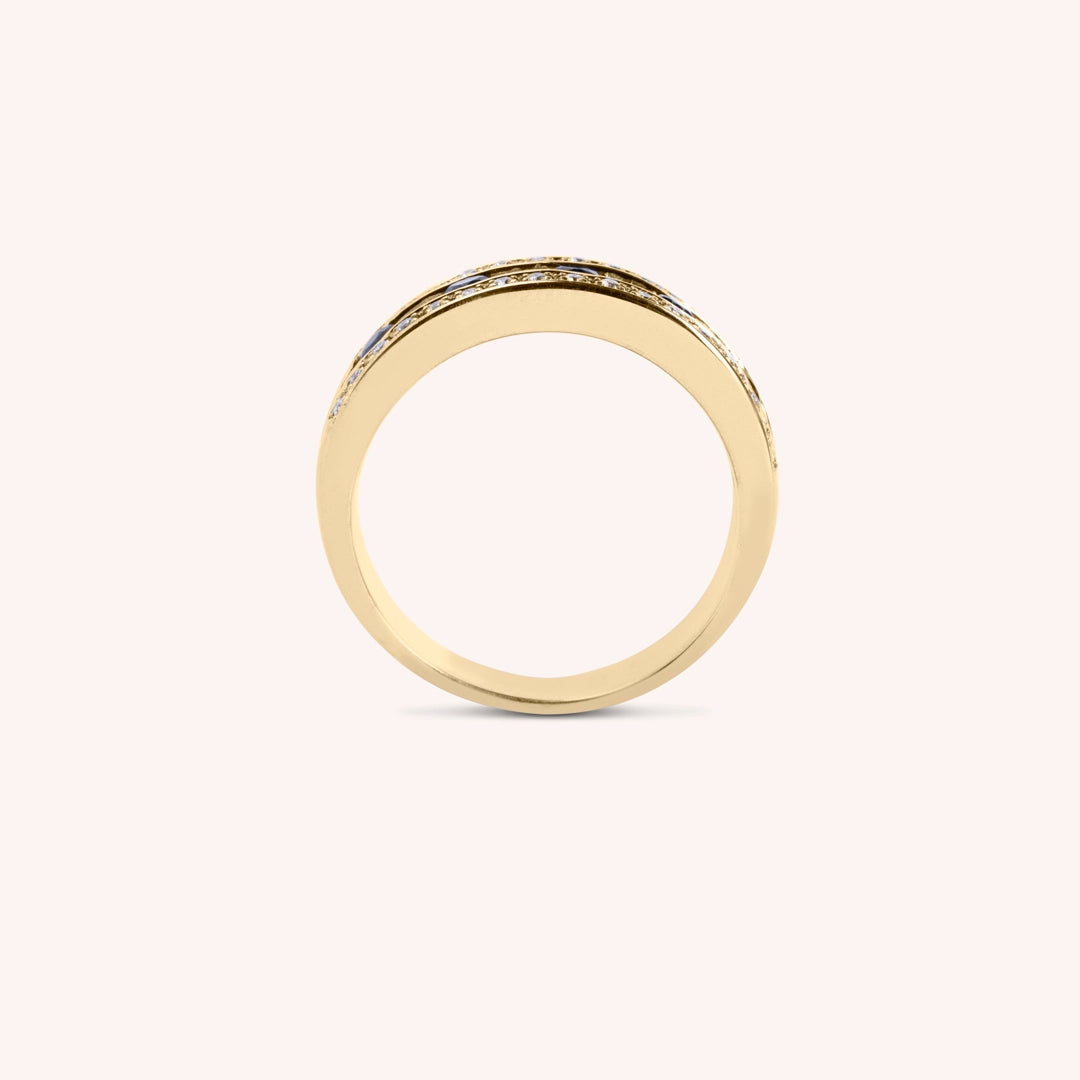 Anello Athena Zaffiri 2 - Varengo Gioielli