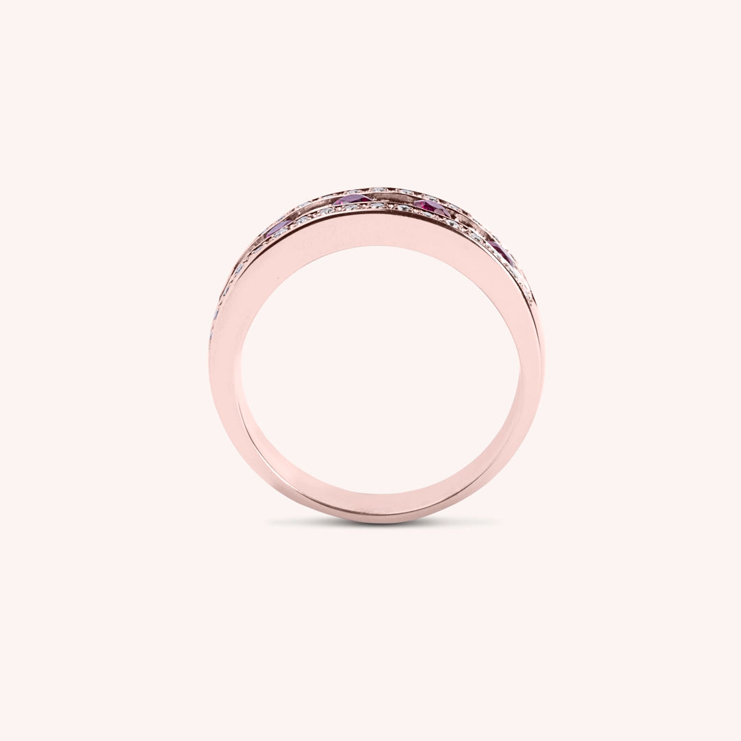 Anello Athena Rubini 2 - Varengo Gioielli