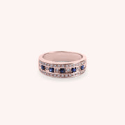 Anello Athena Zaffiri 2 Oro rosa - Varengo Gioielli