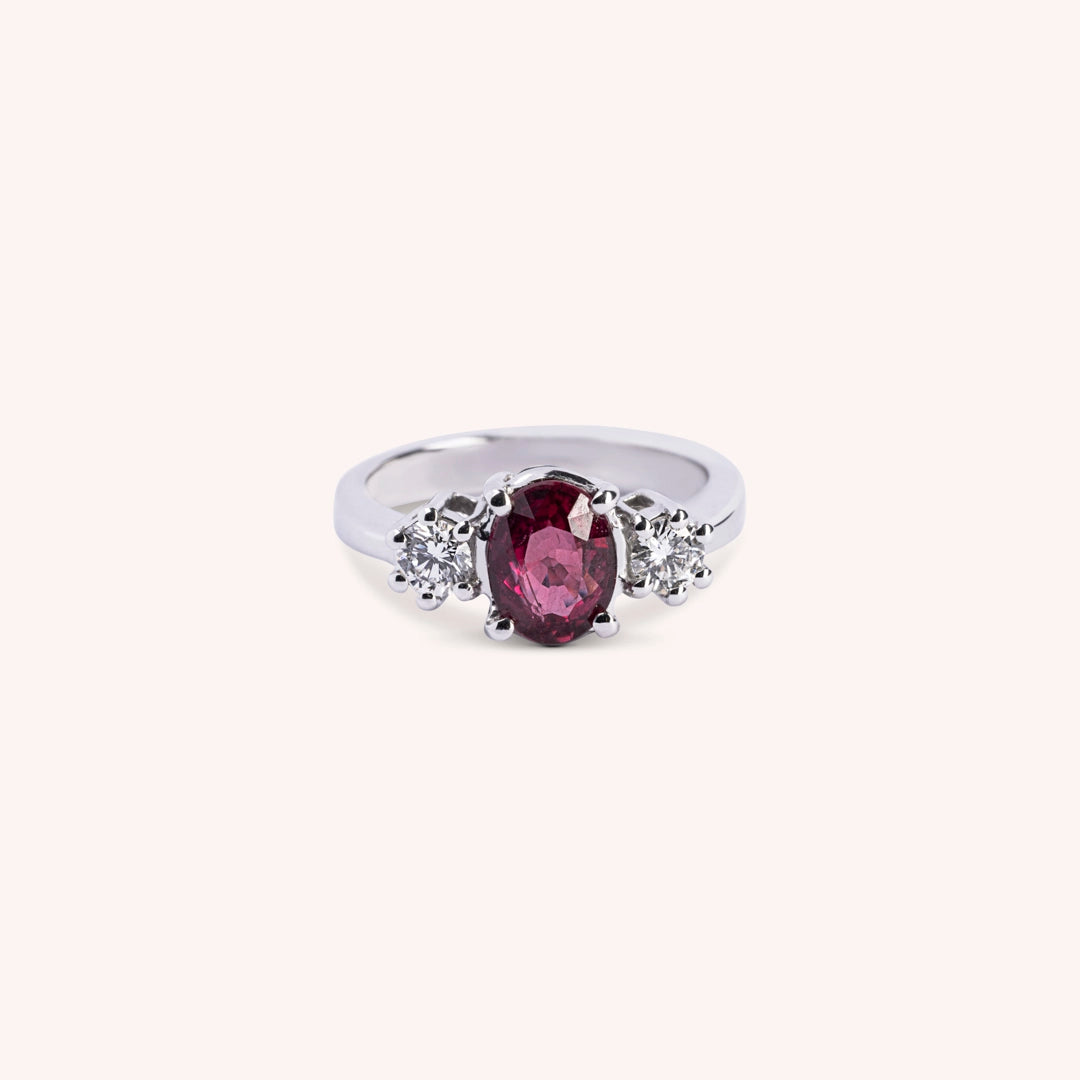 Anello Bia Rubino Oro bianco - Varengo Gioielli