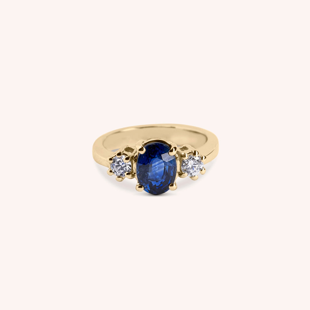 Anello Bia Zaffiro Oro giallo - Varengo Gioielli