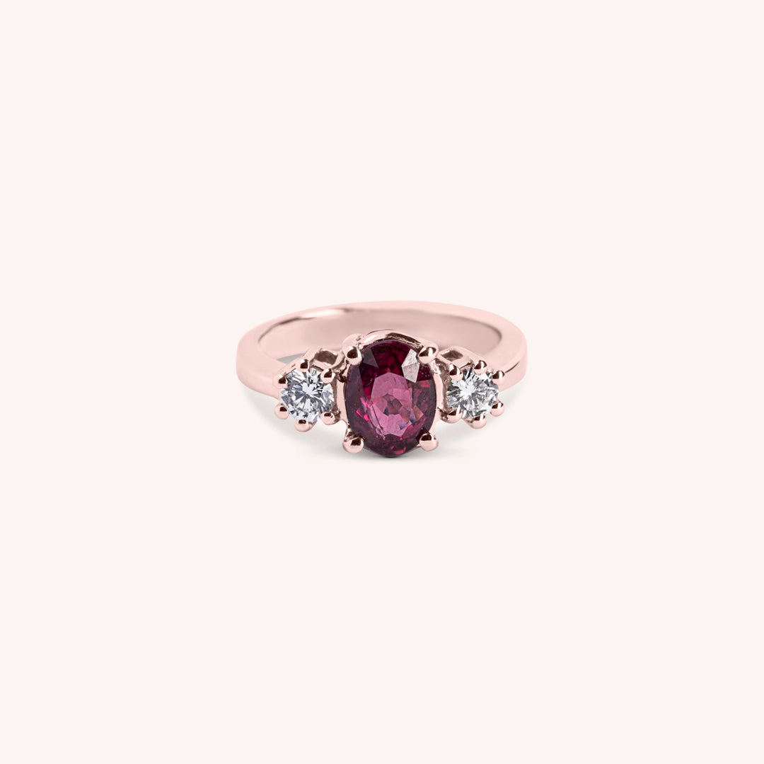 Anello Bia Rubino Oro rosa - Varengo Gioielli