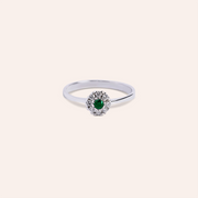 Anello Clio Smeraldo Oro bianco - Varengo Gioielli