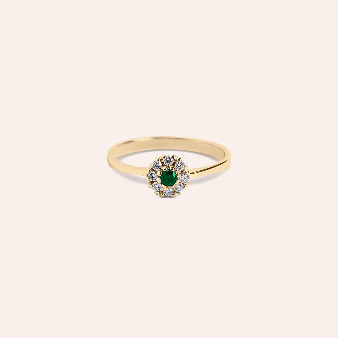 Anello Clio Smeraldo Oro giallo - Varengo Gioielli