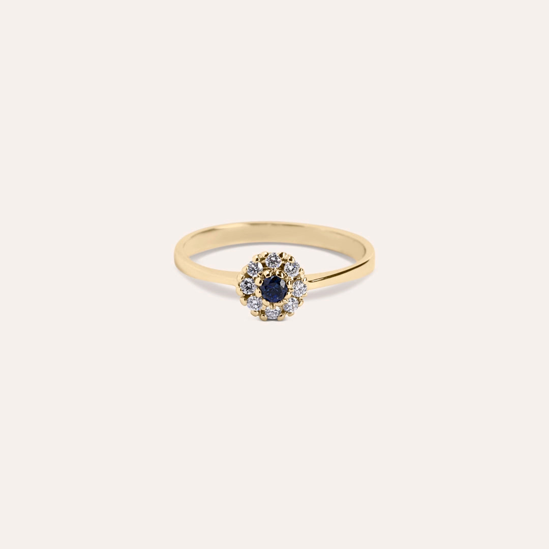 Anello Clio Zaffiro Oro giallo - Varengo Gioielli