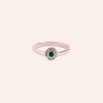 Load image into Gallery viewer, Anello Clio Smeraldo Oro rosa - Varengo Gioielli