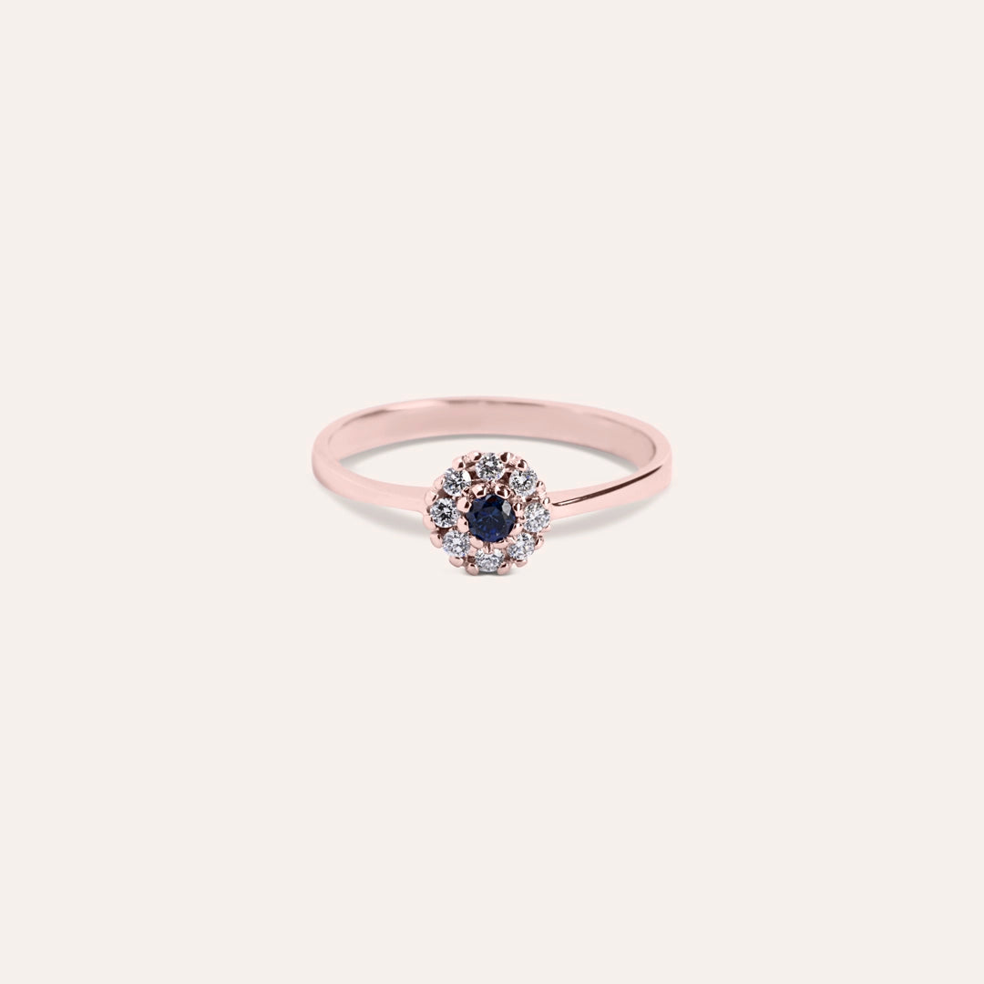 Anello Clio Zaffiro Oro rosa - Varengo Gioielli