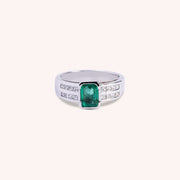 Anello Dedalo Smeraldo Oro bianco - Varengo Gioielli