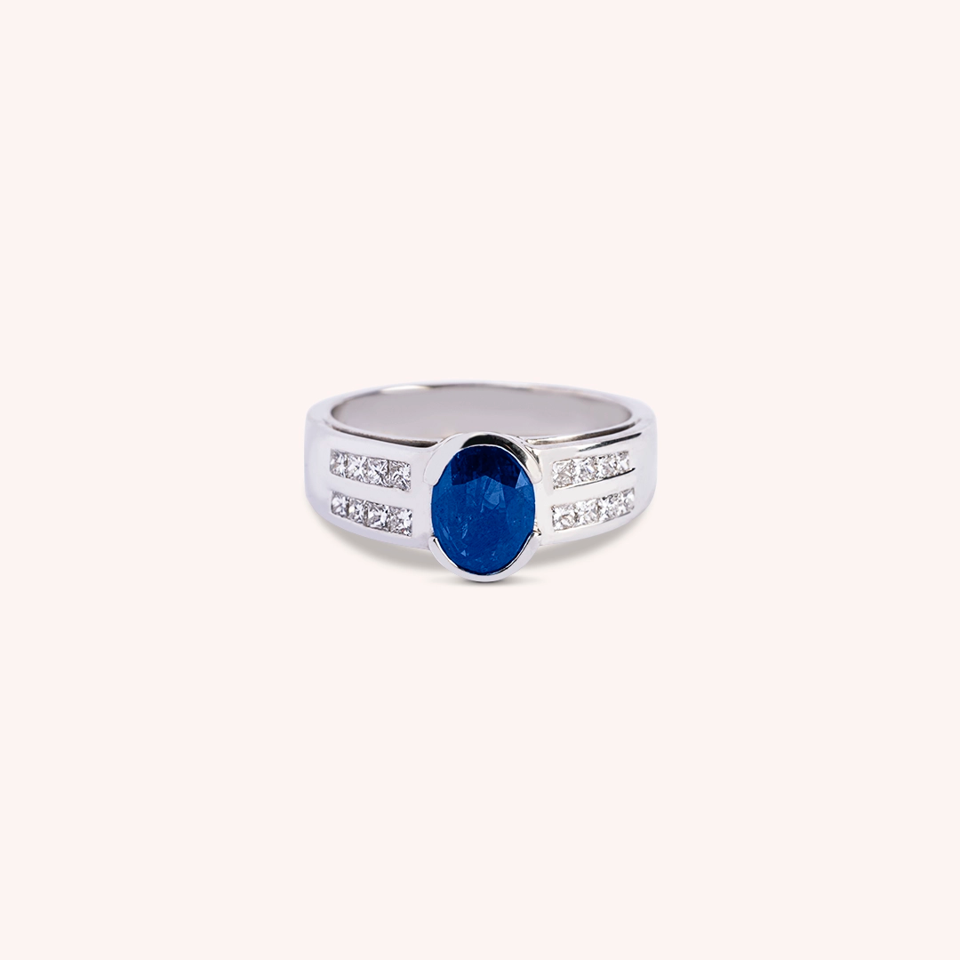 Anello Dedalo Zaffiro Oro bianco - Varengo Gioielli