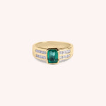 Lade das Bild in die Galerie hoch, Anello Dedalo Smeraldo Oro giallo - Varengo Gioielli