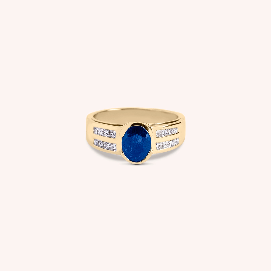 Anello Dedalo Zaffiro Oro giallo - Varengo Gioielli