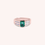 Lade das Bild in die Galerie hoch, Anello Dedalo Smeraldo Oro rosa - Varengo Gioielli
