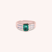 Anello Dedalo Smeraldo Oro rosa - Varengo Gioielli