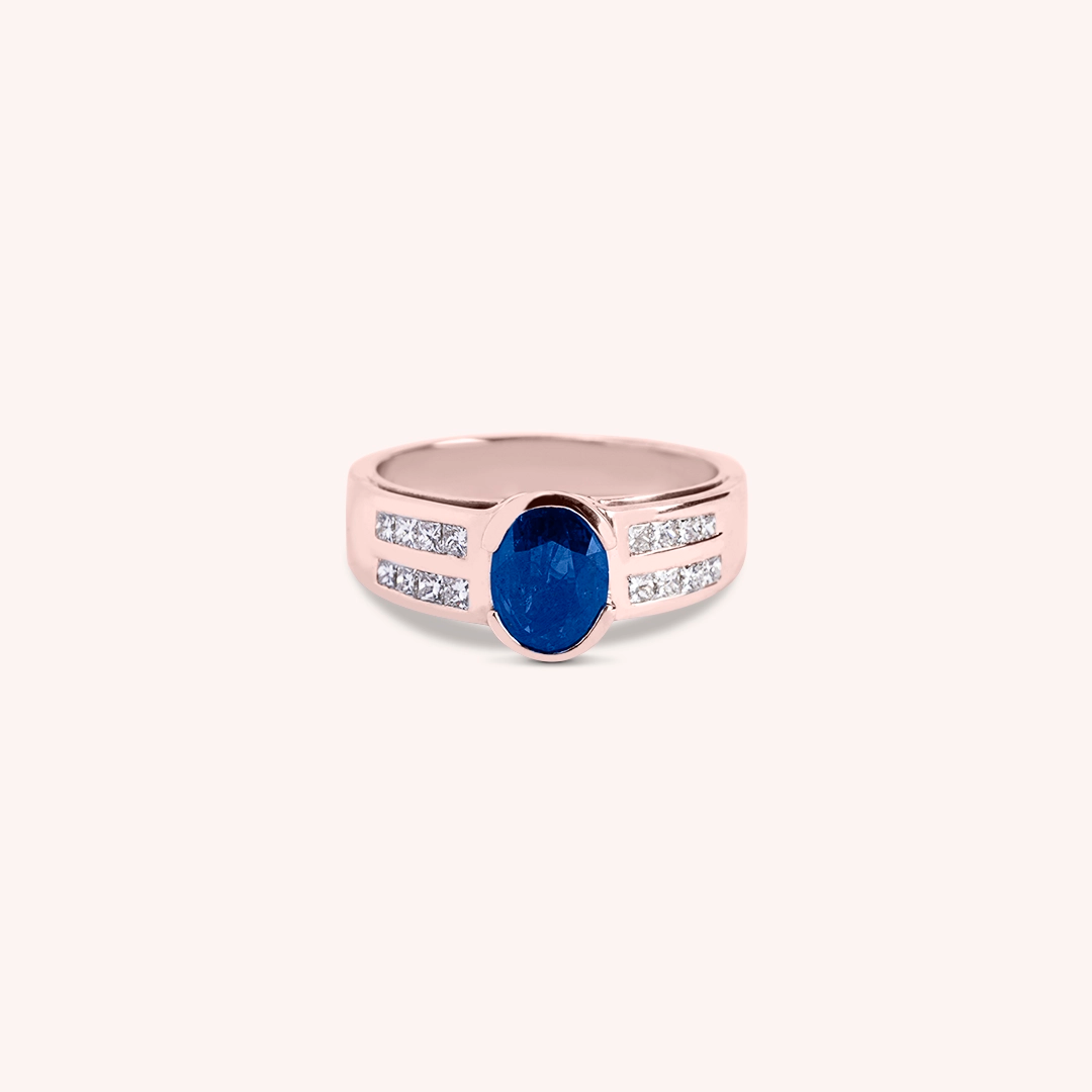 Anello Dedalo Zaffiro Oro rosa - Varengo Gioielli