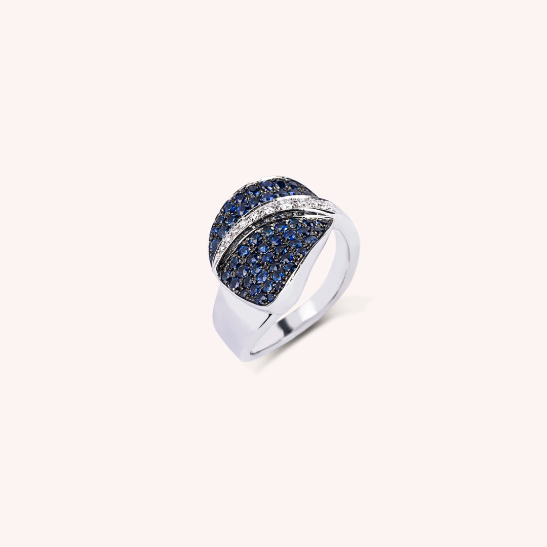Anello Demetra Zaffiri - Varengo Gioielli