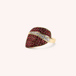 Load image into Gallery viewer, Anello Demetra Rubini Oro giallo - Varengo Gioielli