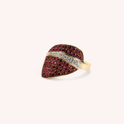 Anello Demetra Rubini Oro giallo - Varengo Gioielli