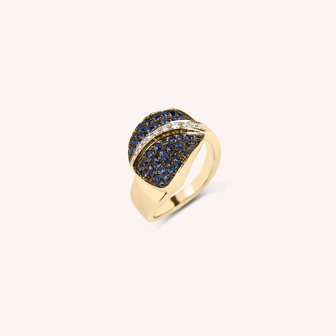 Anello Demetra Zaffiri - Varengo Gioielli