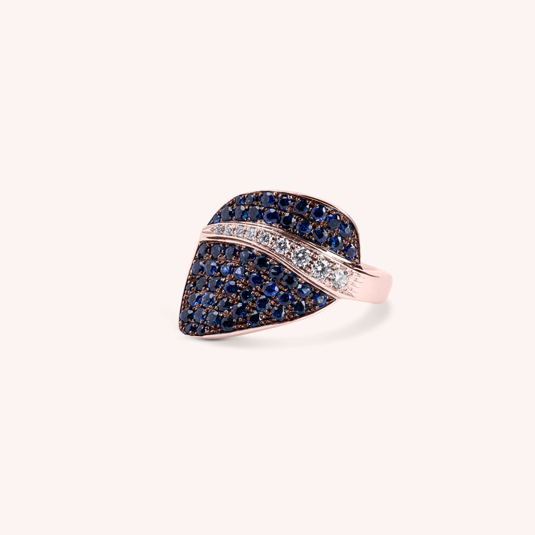 Anello Demetra Zaffiri Oro rosa - Varengo Gioielli