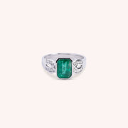 Anello Diana Smeraldo Oro bianco - Varengo Gioielli