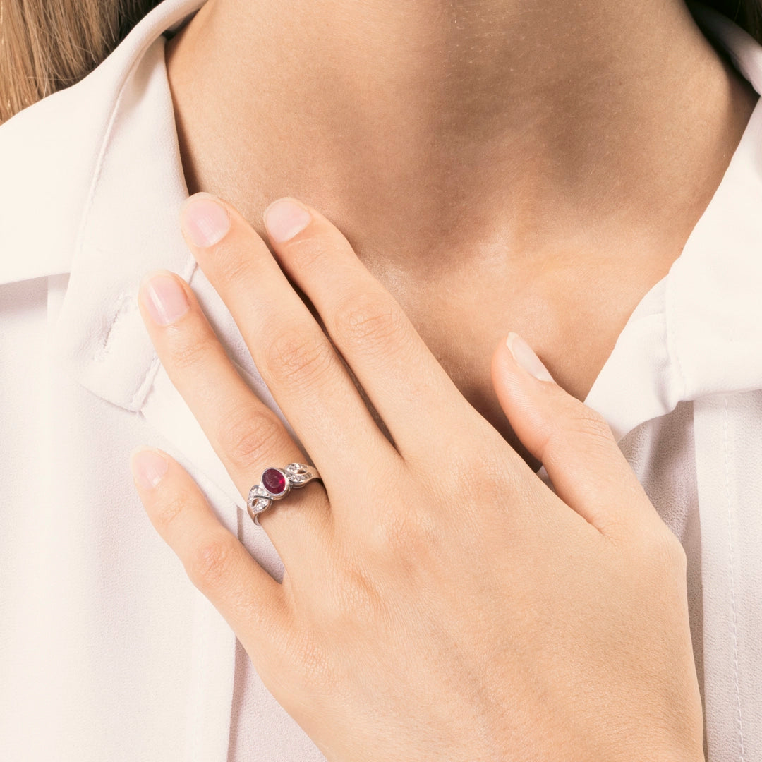 Anello Diana Rubino - Varengo Gioielli
