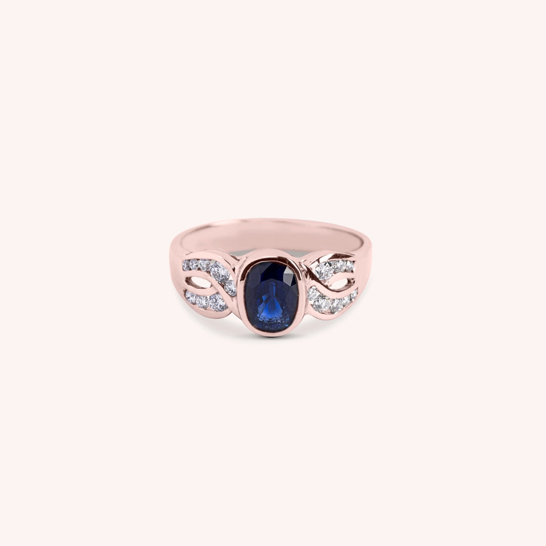 Anello Diana Zaffiro Oro rosa - Varengo Gioielli