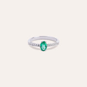 Anello Estia Smeraldo Oro bianco - Varengo Gioielli