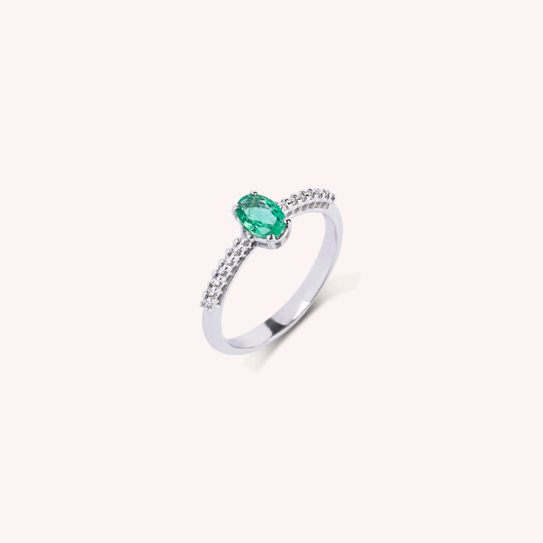 Anello Estia Smeraldo - Varengo Gioielli