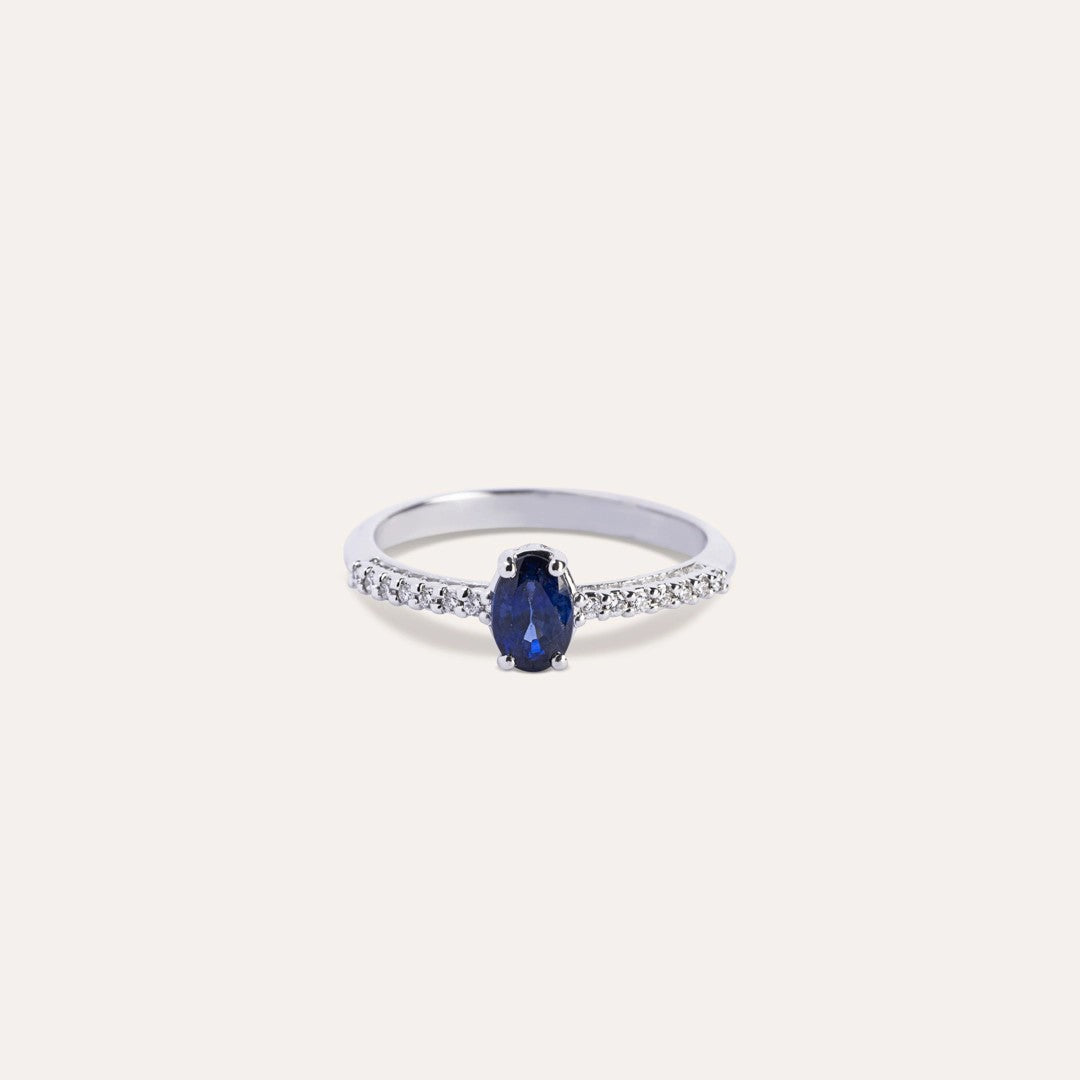 Anello Estia Zaffiro Oro bianco - Varengo Gioielli