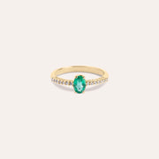Anello Estia Smeraldo Oro giallo - Varengo Gioielli