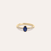 Anello Estia Zaffiro Oro giallo - Varengo Gioielli