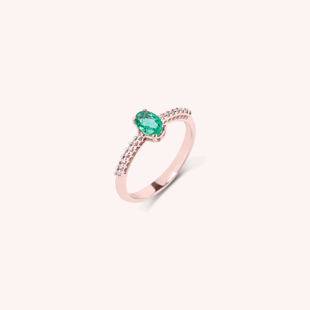 Anello Estia Smeraldo - Varengo Gioielli