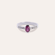 Anello Estia Rubino 2 Oro bianco - Varengo Gioielli