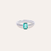 Anello Estia Smeraldo 2 Oro bianco - Varengo Gioielli