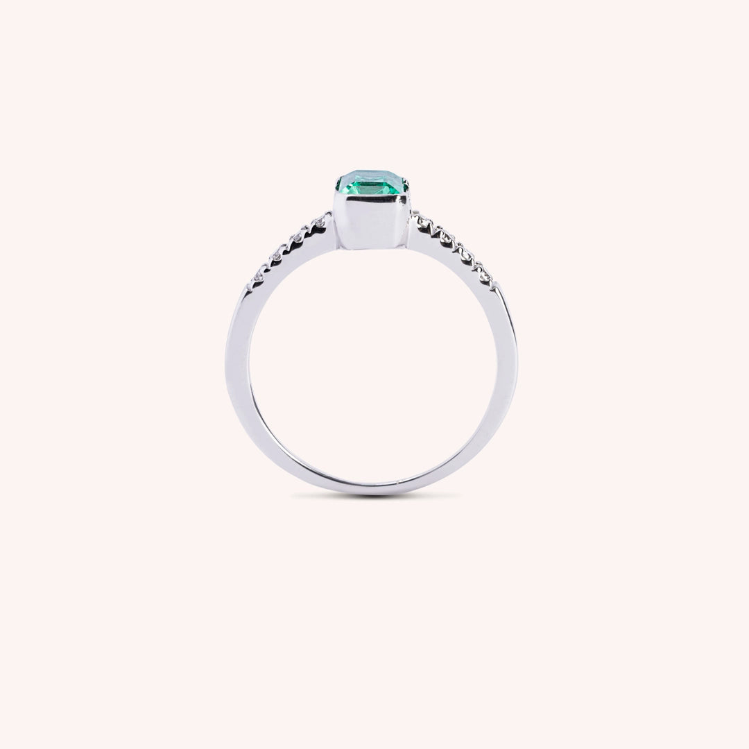 Anello Estia Smeraldo 2 - Varengo Gioielli